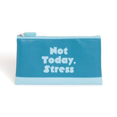 U Brands 9"x5" Printed Faux Leather Pouch Blue