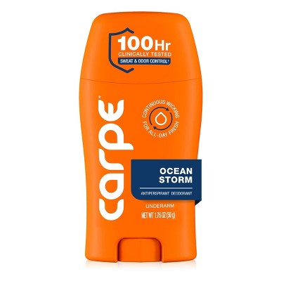 Carpe Men's 100H Sweat & Odor Control Antiperspirant Deodorant - Ocean Storm - 1.76oz