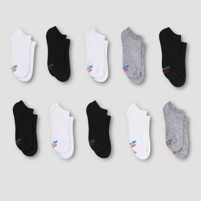 Hanes Boys' X-Temp No Show 9 + 1 Bonus Pack Athletic Socks - Color May Vary M