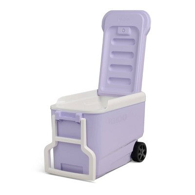 damage Igloo Wheelie 53 Cans/38qt Rolling Cooler - Lilac Breeze: Odor & Stain Resistant (LOCAL PICKUP ONLY)
