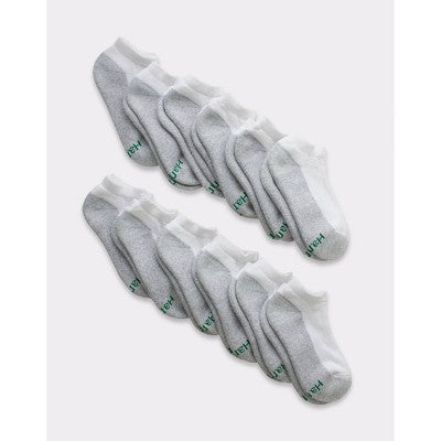 Hanes Boys' 12pk Cushioned No Show Athletic Socks - White L