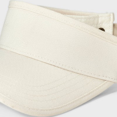 Women's Recycled Polyester Visor Hat - Universal Thread Cream: Adjustable Twill Sun Hat, Midweight Fabric