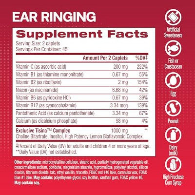 Lipo-Flavonoid Plus Day and Night Combo Kit Caplets for Tinnitus and Inner Ear Health Support, Daytime and Nighttime Formula, 90 Count