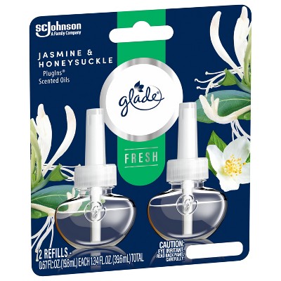 Glade PlugIns Scented Oil Air Freshener Refills - Jasmine & Honeysuckle - 1.34 fl oz/2pk