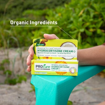 Procure Hydrocortisone with Calendula Cream 1 oz, Maximum Strength Itch Relief with Botanical Support to Soothe Red, Irritated Skin