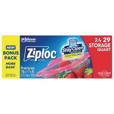 Ziploc Storage Quart Bags - 29ct