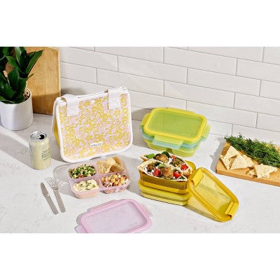 Ello Plastic Lunch Stack Food Storage Container Yellow