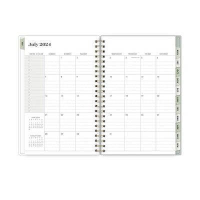 The Everygirl X Day Designer 2024-25 Weekly/Monthly Planner with Notes 8"x5" Wirebound Soft Sage
