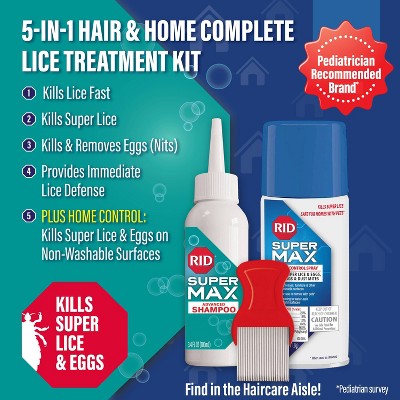 RID Super Max 5-in-1 Hair & Home Complete Lice Treatment Kit