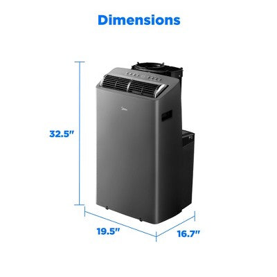 Midea DUO 10,000 BTU SACC Smart Inverter Portable Air Conditioner, Grey (LOCAL PICKUP ONLY)