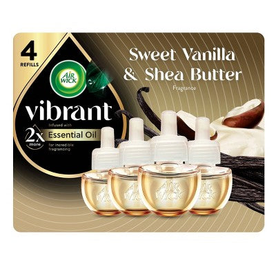 Air Wick Vibrant PlugIn Scented Oil Air Freshener Refill - Sweet Vanilla & Shea Butter - 80oz/4ct
