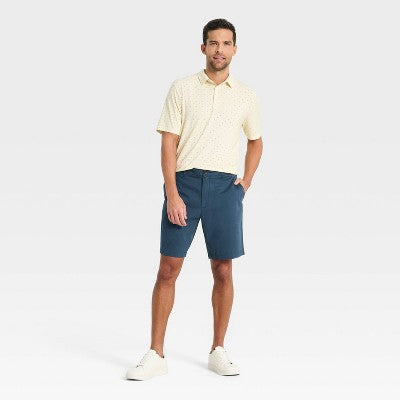 Men's 9" Flat Front Shorts - Goodfellow & Co Navy Blue 36
