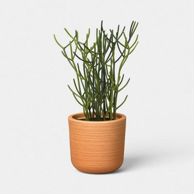 Fluted Outdoor Planter Terracotta Orange 8" - Threshold