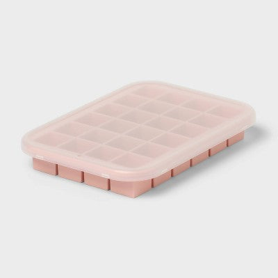 Silicone Ice Cube Tray with Lid Pink - Room Essentials