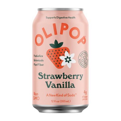 OLIPOP Strawberry Vanilla Prebiotic Soda - 4ct/12 fl oz Cans