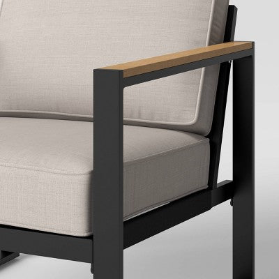 2pc Henning Outdoor Patio Chairs, Club Chairs Black - Threshold (LOCAL PICKUP ONLY)