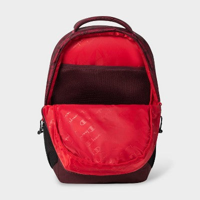 Champion Center Backpack - Dark Red Logo AOP