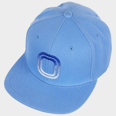 Overtime Adult Flat Brim Snapback 3D Ombre Embroidery Logo Baseball Hat - Blue