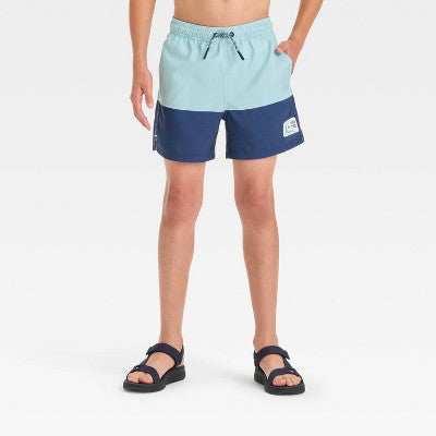 Boys' Quarter Striped Swim Trunks - art class Blue S