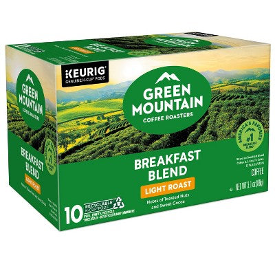 Green Mountain Light Roast Breakfast Blend Coffee Pods - 10ct
