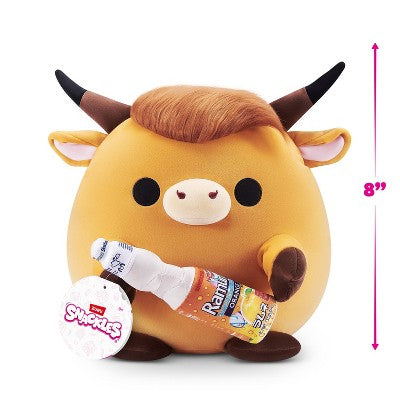 Snackles 8" Highland Cow with Sangaria O-mazing Orange Ramune Plush