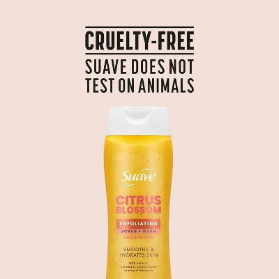 Suave Exfoliating Sulfate-Free Hydrating Body Wash and Scrub - Citrus Blossom - 18 fl oz: For Normal Skin, Whole Body, Liquid Form, Squeeze Bottle