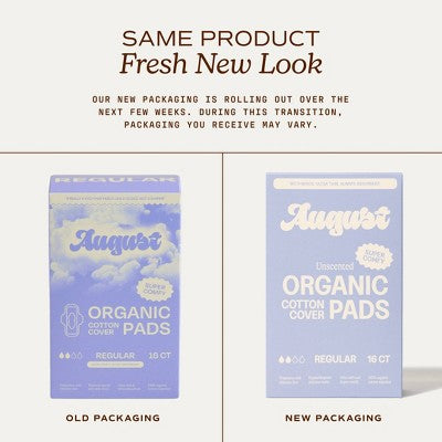Its August Organic Regular Pads - 16ct