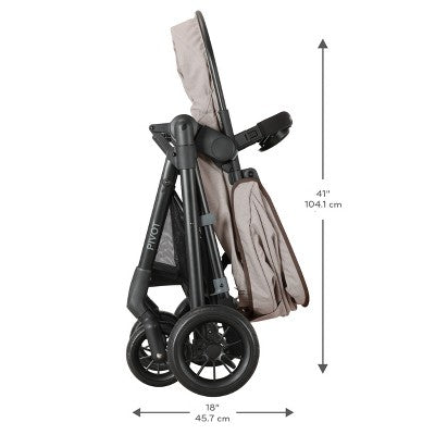 Evenflo Pivot Modular Travel System with LiteMax Infant Car Seat with Anti-Rebound Bar - Desert Tan (LOCAL PICKUP ONLY)