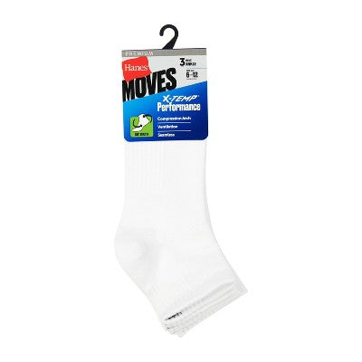 Hanes Men's Stretch Ankle Socks 3pk - White 6-12