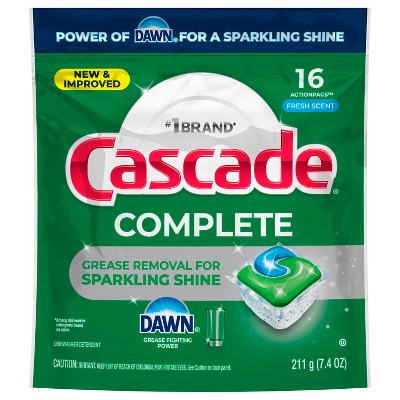 Cascade Fresh Scent Complete Pods Dishwasher Detergents - 16ct