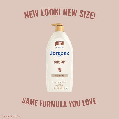Jergens Hydrating Coconut Hand and Body Lotion for Dry Skin, Dermatologist Tested - 33.8 fl oz