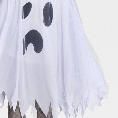 Kids' Ghost Cape Halloween Costume - Hyde and EEK! Boutique: White Polyester, Ages 3+