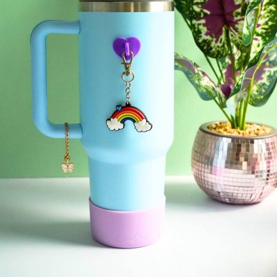 CharCharms Water Bottle Boot Purple: Silicone Bottle Boot, Dishwasher-Safe Drinkware Accessory for Hot & Cold Beverages