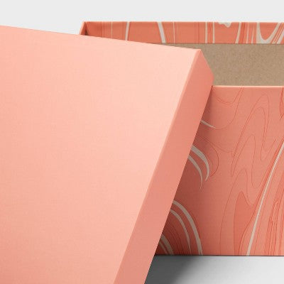 Small Square Box Marble pattern Peach Colorway - Spritz