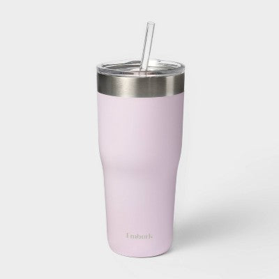 30oz Stainless Steel Tumbler with Straw Purple - Embark: BPA-Free, Portable Drinkware
