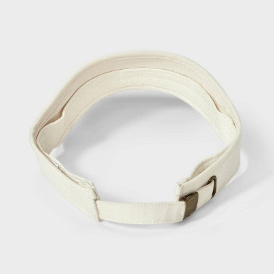 Women's Recycled Polyester Visor Hat - Universal Thread Cream: Adjustable Twill Sun Hat, Midweight Fabric