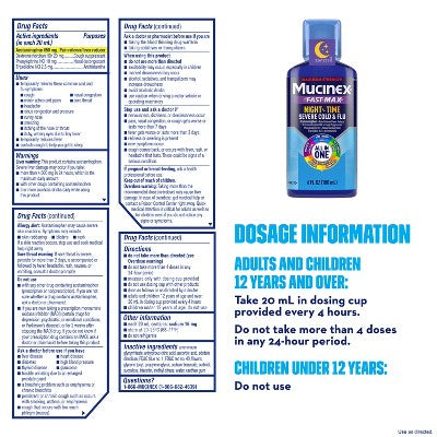 Mucinex All-in-One & Nightshift Kickstart Liquid Cold & Flu Treatment - 12 fl oz