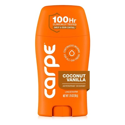 Carpe Women's 100H Sweat & Odor Control Antiperspirant Deodorant - Coconut Vanilla - 1.76oz