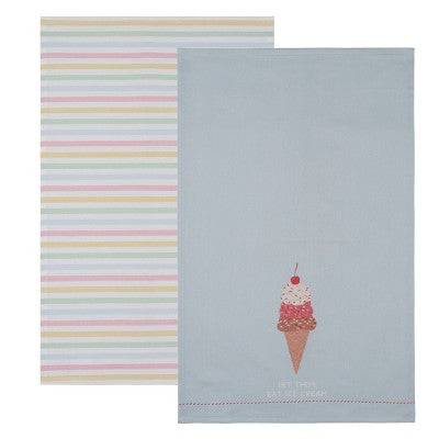 2pk Ice Cream Dishtowels Ice Cream and Stripes - Bullseye's Playground