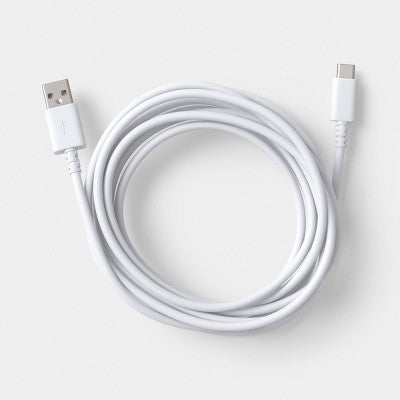 10ft USB-A to USB-C Cable - dealworthy White