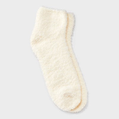 Women's Solid 2pk Cozy Ankle Socks - Auden Taupe/Brown 4-10: Recycled Polyester, Knit, Tagless