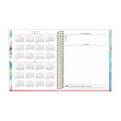 Blue Sky 7"x9" Livewell 2025-2026 Weekly/Monthly Spiral Coil Planner Laminated Lynnie Navy Waves