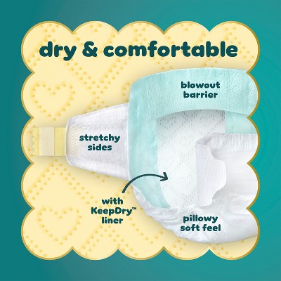 Pampers Swaddlers Sensitive Disposable Diapers Massive Pack - Size 4 - 164ct: 15 to 34 Lbs, Polypropylene, Spandex