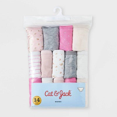 Girls' 14pk 'Floral' Cotton Bikini - Cat & Jack 4