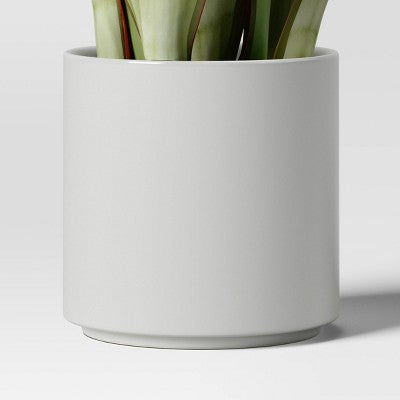 Large Artificial Snake Plant - Threshold: 21" Faux Flora in Stoneware Pot for Indoor Decor