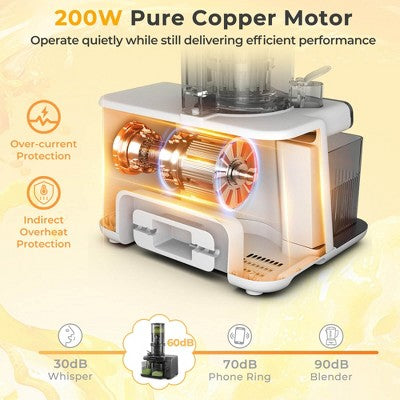 Costway Cold Press Juicer Machine Professional Slow Masticating Juicer with Reverse Button