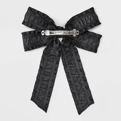 Textured Salon Hair Clip Bow - Wild Fable Black