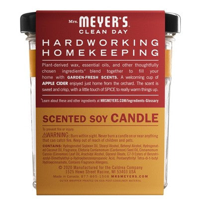 Mrs. Meyer's Clean Day Scented Soy Candle - Apple Cider - 7.2oz