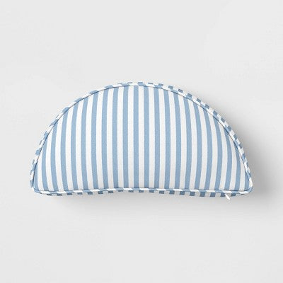 Half Moon Shaped Round Stripe Pillow Blue/White - Threshold