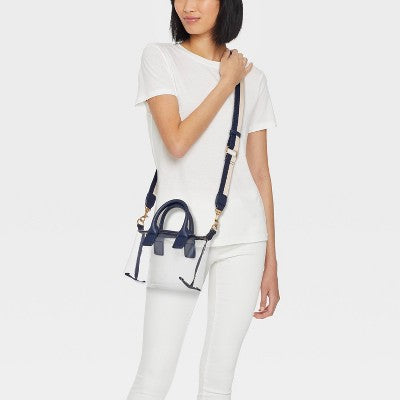 Foundational Mini Tote Handbag - Universal Thread Navy/Clear